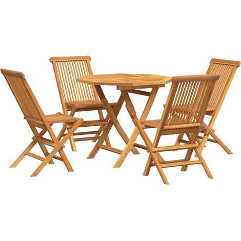 Maison Exclusive - Set da Pranzo da Giardino 5 pz in Legno Massello di Teak (1/5)