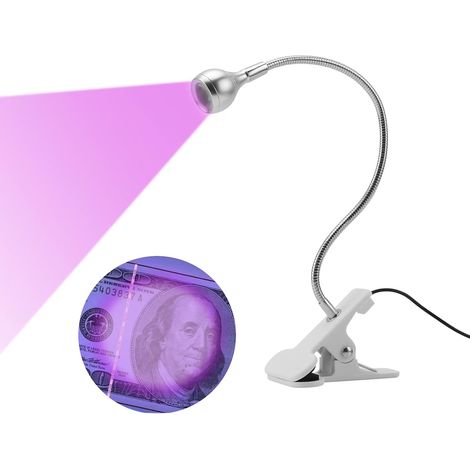 Lampe LED USB violette à traitement UV argenté, support de perles, Plug and Play, 3 W (1/4)