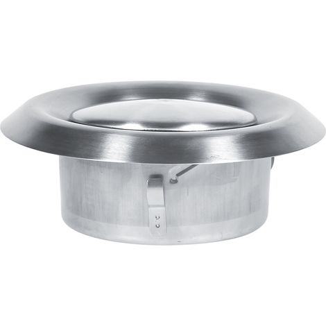 Bouche d'aération murale/plafond ronde inox 150mm, grille de ventilation réglable, couvercle de conduit d'air domestique, acier inoxydable (1/3)
