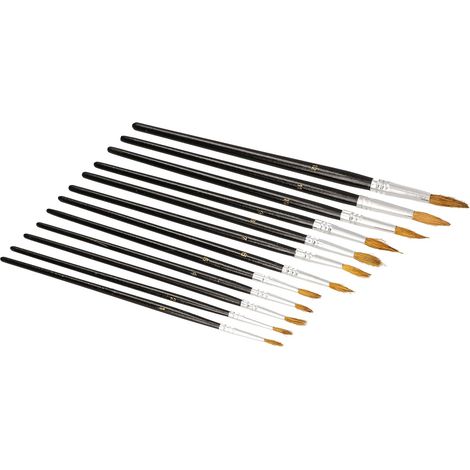 KOTARBAU Lot de 12 pinceaux plats pour peinture avec peinture et vernis (1/5)
