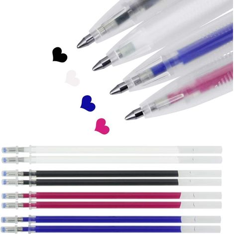Heat Erasable Fabric Marking Pens with 8 Refills for Sewing and Stitching Fabric, Leather, and Shoes (1/5)