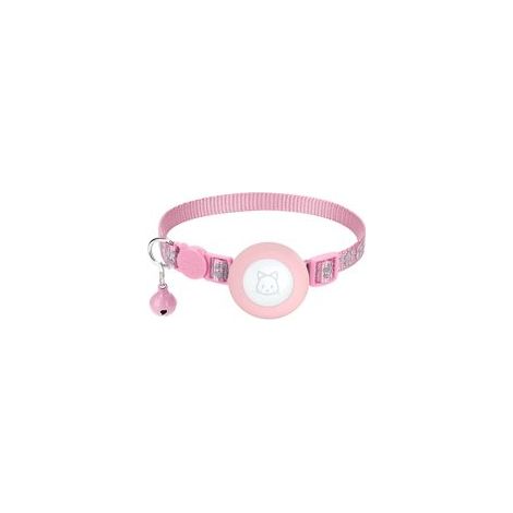 Collier pour chatons et petits animaux de compagnie, avec sangle en nylon réfléchissante douce et résistante, rose. (1/5)