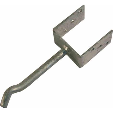 Pfostenträger Pfostenanker L-Form mit Dolle verzinkt 100x60x4x200 mm