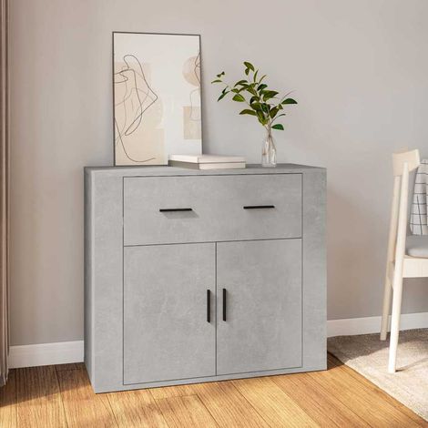 vidaXL Aparador de madera contrachapada gris hormigón 80x33x70 cm (1/5)