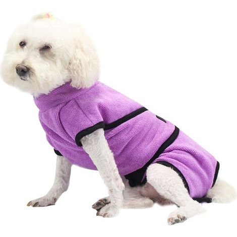 Serviette de bain en microfibre pour chien, séchage rapide, super absorbante et douce, pour chien et chat, violette (XL) (1/5)