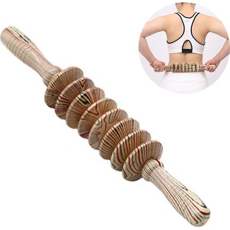 Rouleau de massage en bois pour le massage des mains, masseur de points de pression pour la relaxation musculaire-AquaForge