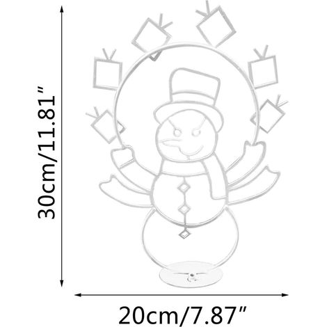 Bonhomme de neige lumineux décoratif en métal résistant, lumière vive élégante pour Noël et hiver (1/3)