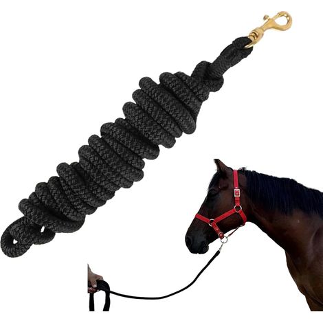 Corde De Conduite Pour Cheval Ligne En Nylon Longue  Laisse De Longe Équine Avec Licol Rapide Pour Extérieur Écurie Pâturage Compétition Randonnée Cavaliers (1/5)