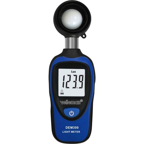 Velleman Luxmètre numérique, photometre, testeur pour mesure luminosité, mesure de lumière, testeur d’éclairage, plage 0-200000 lux, affichage LCD, format de poche