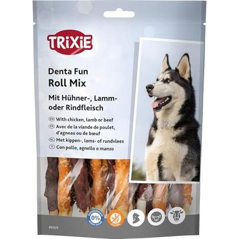 Trixie Rollitos Mix Denta Fun con Pollo, Cordero y Ternera - 250 g