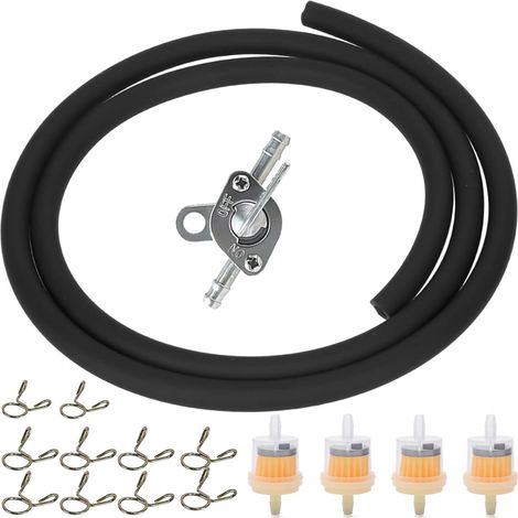 Kit de durites d'essence 5 mm x 8 mm avec filtres à Essence Colliers de Serrage pour tondeuses tracteurs Mini-Motos Scooters camions Voitures Groupes électrogènes VTT Petits Moteurs 1 mètre (1/5)