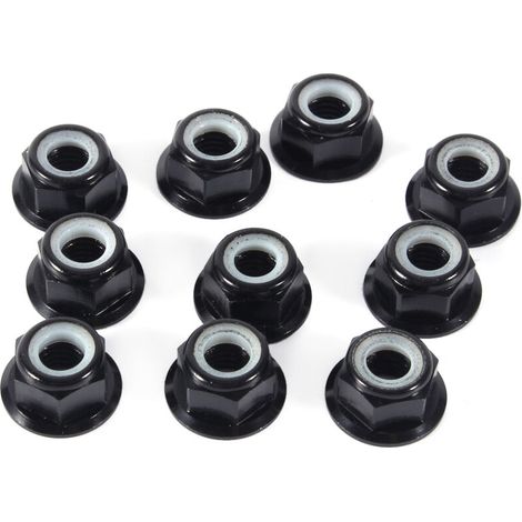 Écrous autobloquants hexagonaux M5 à insert nylon anodisé, en alliage d'aluminium, lot de 10