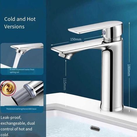 Rubinetteria cromata per bagno, rubinetteria per lavabo, miscelatori, rubinetteria monocomando per lavabo, rubinetteria per lavabo in acciaio inox SUS304 (1/5)