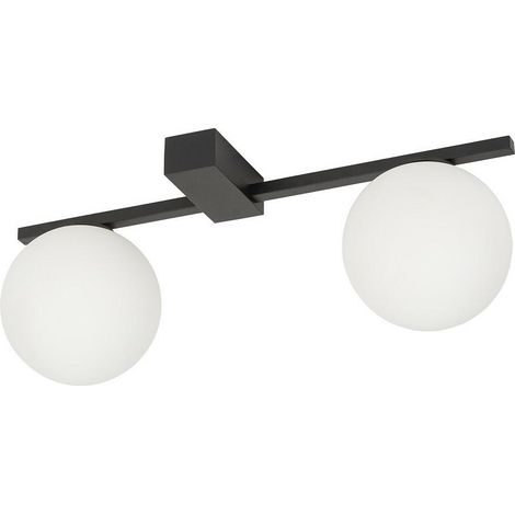 Lámpara de pared PIK con pantalla de cristal blanco y negro. (1/4)