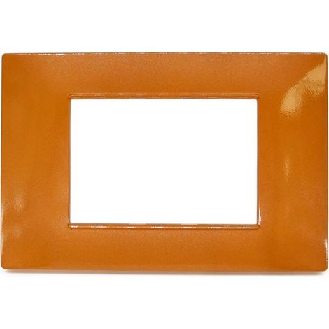 Placca 3 Posti ARANCIONE VIMAR Plana V6003-16 Compatibile (1/3)