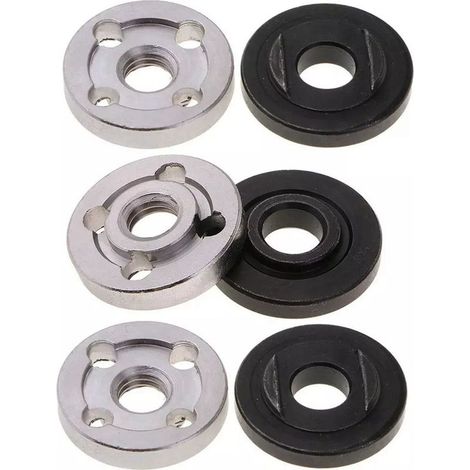 Juego de 6 piezas de bridas de tuerca de bloqueo para tuercas de amoladora angular internas/externas 9523. 2 especificaciones: sin dientes, con dientes. (1/5)