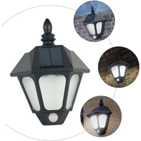 Applique murale solaire étanche, lampe LED extérieure avec détecteur de mouvement pour éclairage extérieur jardin terrasse balcon (1/5)
