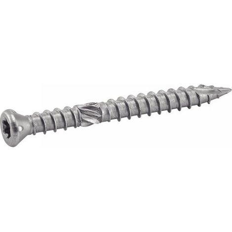 Acton – Vis spécial terrasse tête fraisée réduite six lobes – Double filet – Inox A2 – Longueur 60 mm – Seau de 400 (1/10)
