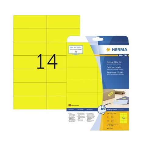 HERMA Etiketten A4 gelb 105x42,3 mm Papier matt 280 St. (5058) (1/5)