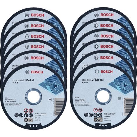 Bosch 125mm 5.5"" Thin Slit Cutting Discs 1mm Wheel Metal Steel Stainless x 12 (1/5)