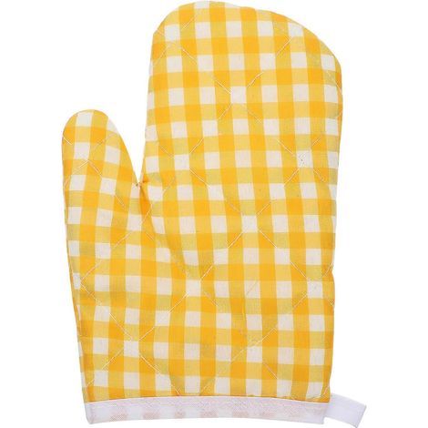 Gant de cuisine pour enfants, gant de four résistant à la chaleur, gant de cuisine résistant à l'usure pour enfants-17.00X12.00X1.00CM-Yellow (1/4)