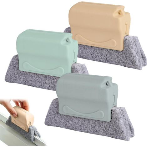 Ensemble de 3 brosses de nettoyage de rainures – Manche en plastique PP – Têtes remplaçables pour nettoyage efficace – Pour espaces confinés (1/5)