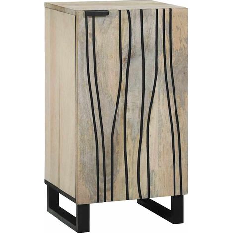 Sideboard Weiß 40 x 33 x 75 cm massives Mangoholz