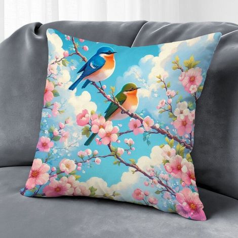 Housse de coussin plantes printanières, décoration maison intérieure,45×45cm (1/5)