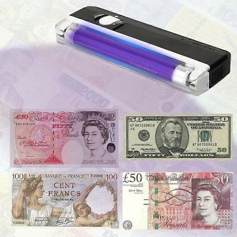 Lampe torche UV LED portable 2 en 1, détecteur de faux billets, contrôleur de sécurité pour passeports (1/5)