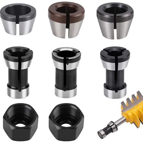 8 Pièces Pince de Serrage pour Défonceuse, 6/6,35 / 8mm (1/2)
