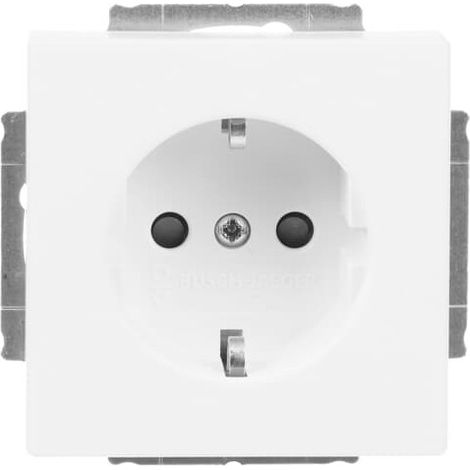 Busch-Jaeger Inserto presa SCHUKO® Safety+ senza divaricatore bianco studio opaco - Piattaforma 63 (20 EUCRB-884), 2CKA002013A5443