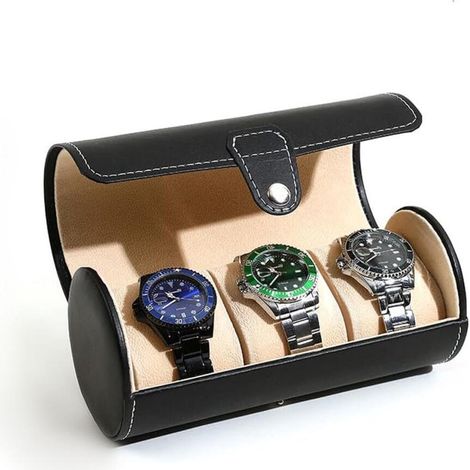 Uhrenbox – Uhrenetui – Uhrenrolle – Uhrenhalter-Schmuckkästchen – Luxus-Uhrenbox – Herausnehmbare Kissen – Uhrenaufbewahrungsbox – Uhrenaufbewahrungsbox für Herren (1/5)