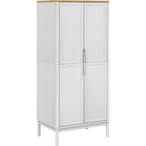 Garde-robe,Armoire FLORO blanc 77x53x171 cm bois massif de pin CFW53876 (1/5)