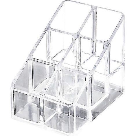 Boîte de rangement transparente et créative pour maquillage, organisateur de cosmétiques, support de bureau en acrylique pour rouges à lèvres et vernis à ongles-8.50X7.00X5.80CM (1/3)