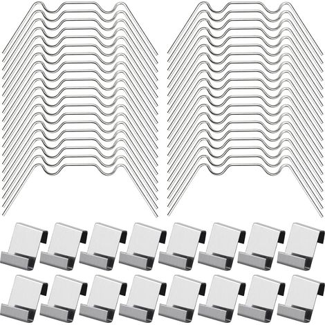 100pcs clips de serre pour le verre, clips de fenêtre de serre en acier inoxydable clips de fixation de vitre de verre (1/4)