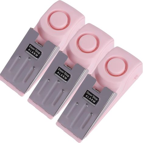 Lot de 3 alarmes d'arrêt de porte 120 dB pour femmes Kit de sécurité avec sirène instantanée et système d'alarme portable anti-cambrioleur (1/5)