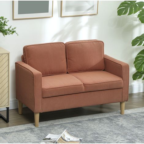 Divano 2 posti 117x63x79 cm in poliestere arancione con vano contenitore – MEUBLIV (1/5)