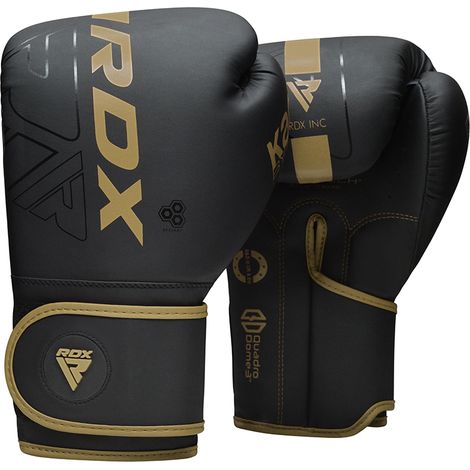 RDX F6 Kara Gants de Boxe Noir 16oz d'or Cuir PU - RDX - BGR-F6MGL-16OZ