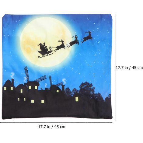 1 Stück Kissenbezug mit LED-Weihnachtsmotiv, kreative Heimdekoration, Kissenbezug A-4545cm (1/4)