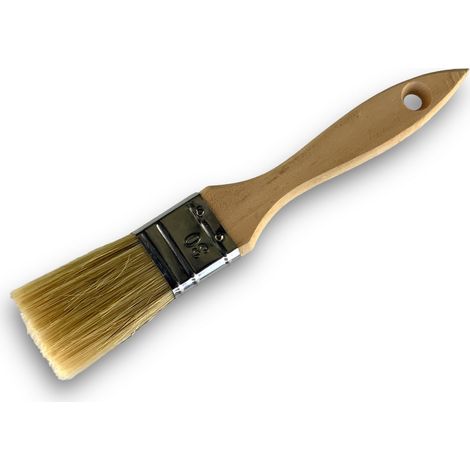 Lot de 50 pinceaux queue de morue 30 mm double épaisseur Soie blanche haute qualité Manche bois brut Résistants et durables Multi-supports Kibros 32230x50 (1/5)