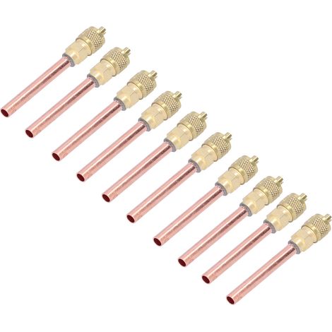 Lot de 10 vannes de remplissage CVC 1/4SAE, clapets anti-retour en laiton pour climatiseur R22, R12 et R134 (1/5)