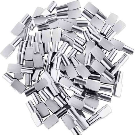120 pcs Upport Ttagere, Taquet Etagere 5mm, Cheville de Support Goupille Etagere en Métal Nickelé Plaqué Forme de Cuillère, Étagère Broches pour Meubles Placard Bibliothèque (1/4)