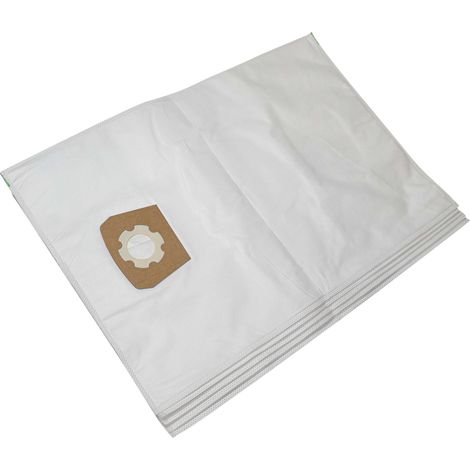 vhbw 5x sacchetto compatibile con Kärcher WD 5.000 - WD 5.999, NT 65/2 Tact aspirapolvere - in microfibra, volume di 30L, 33cm x 27cm, bianco