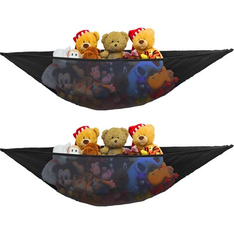 Filiyano-Hamac géant pleHouseware pour peluches, lot de 2, bleu foncé et noir