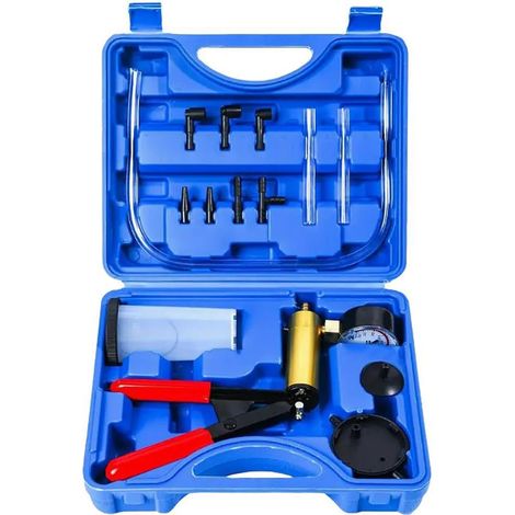Vacuum Pump Bleeder Brake Fluid 2 in 1 Vacuum Cleaner Tool Kit Tester for Car Manual Tool Set Blue (1/5)