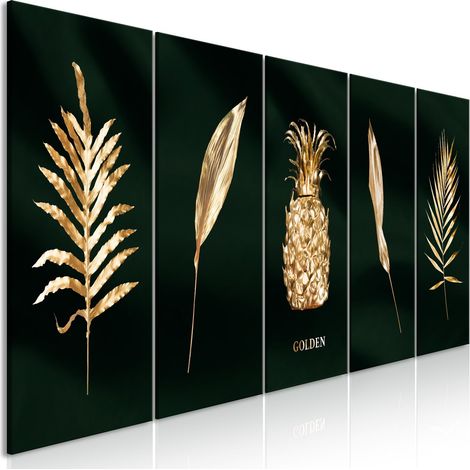 Tableau Éléments exotiques (5 parties) large - 200 x 80 cm (1/4)