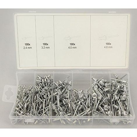 Set di rivetti ciechi YATO 400 pezzi da 2,4 mm a 4,8 m MIX (1/4)
