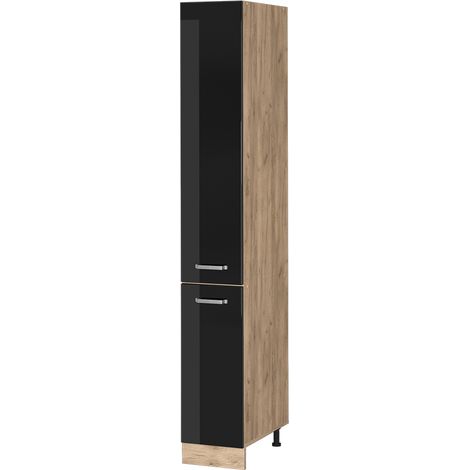 Hochschrank  R-Line, Schwarz Hochglanz, 30 cm, Vicco