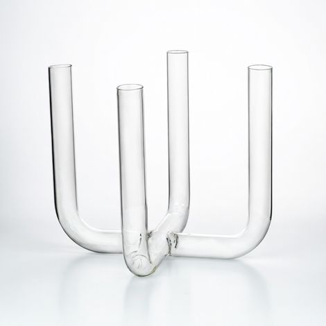 Jarrón tubular de vidrio tubo 4 secciones 4 secciones modelo 2