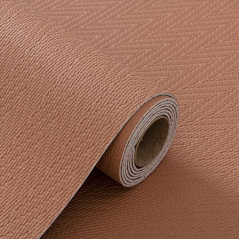 Papier Peint 3D effet tissu Marron adhésif auto collant épaississement 60CM x 2.8M en rouleau Style jardin doux 1.68m2 (1/3)